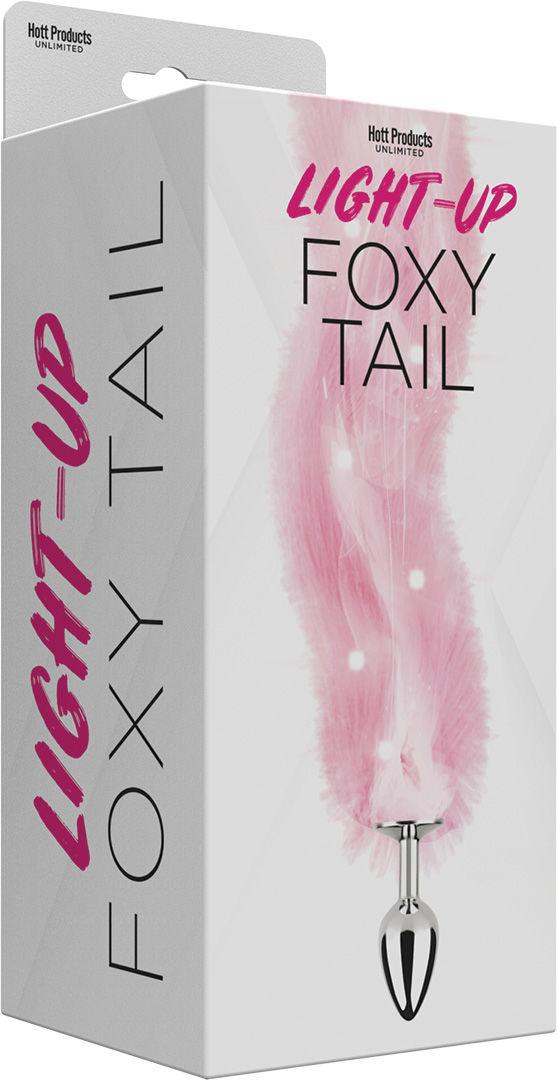 Foxy Tail - Light Up Faux Fur Butt Plug - White Plug - White - Love It Wet