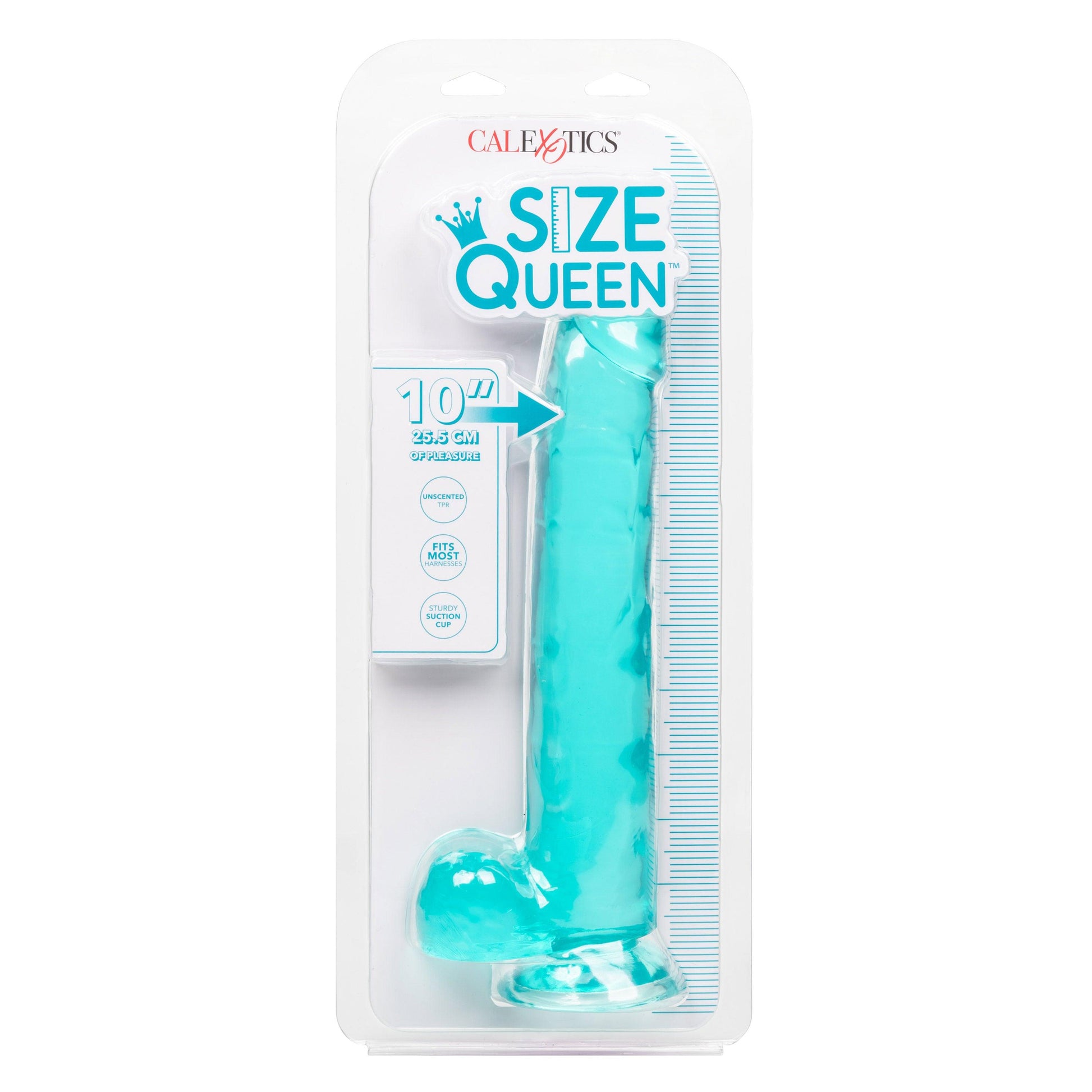 Size Queen 10 inch/25.5 Cm - Blue - Love It Wet