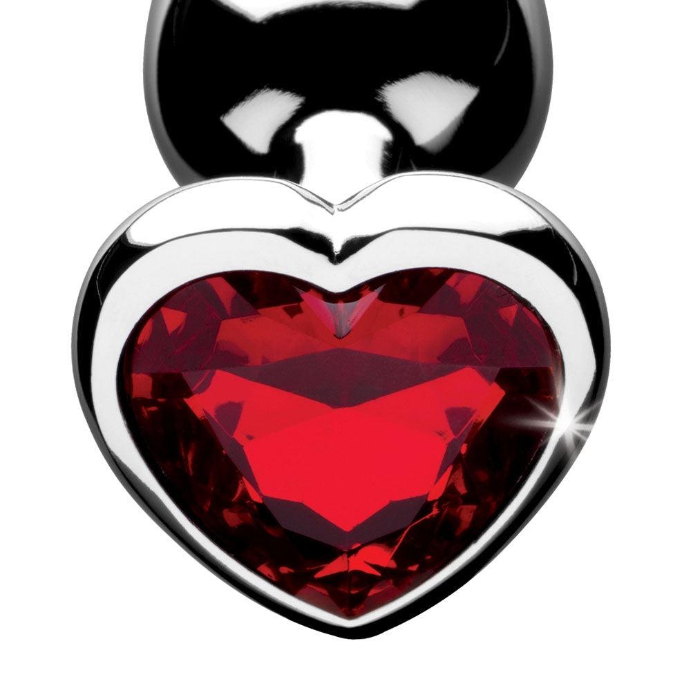 Red Heart Gem Anal Plug - Medium - Love It Wet