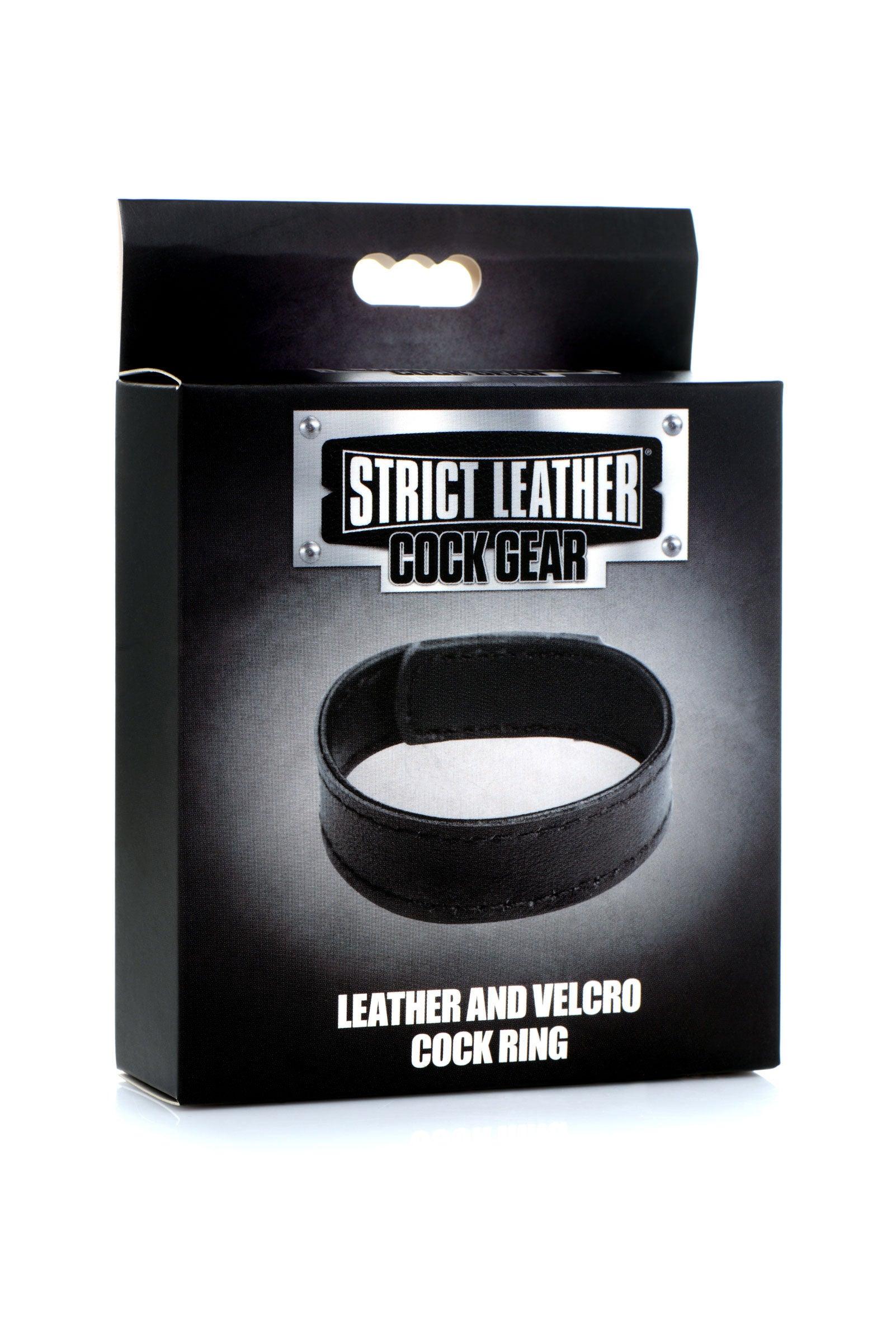 Leather and Velcro Cock Ring - Black - Love It Wet