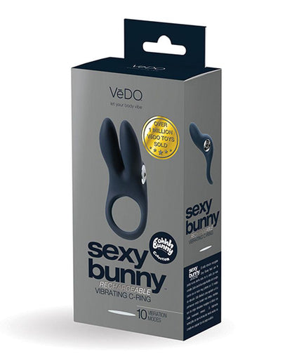 Sexy Bunny Rechargeable Ring - Black Pearl - Love It Wet