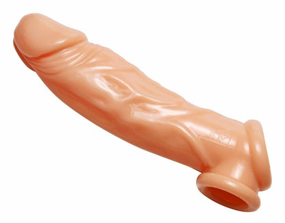 Realistic Flesh Penis Enhancer and Ball Stretcher - Love It Wet