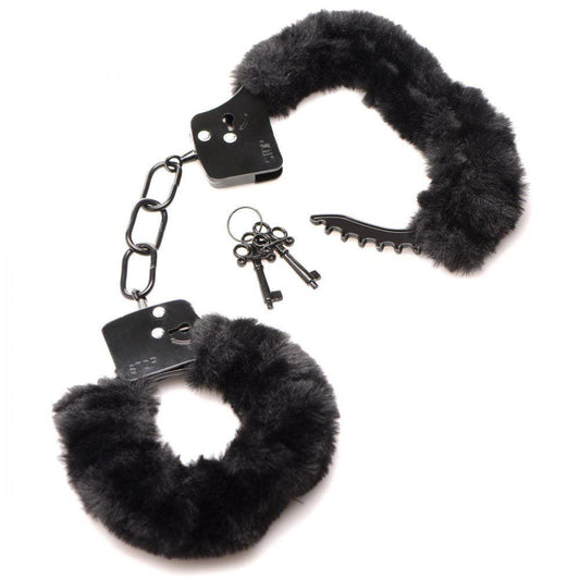 Cuffed in Fur Furry Handcuffs - Black - Love It Wet