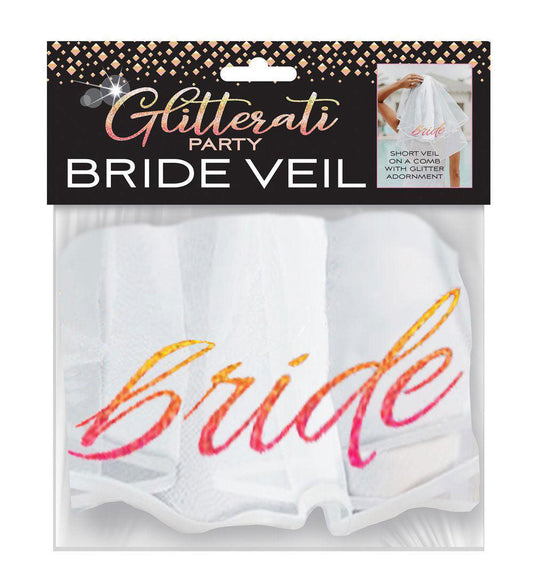 Glitterati Bride Veil - White - Love It Wet