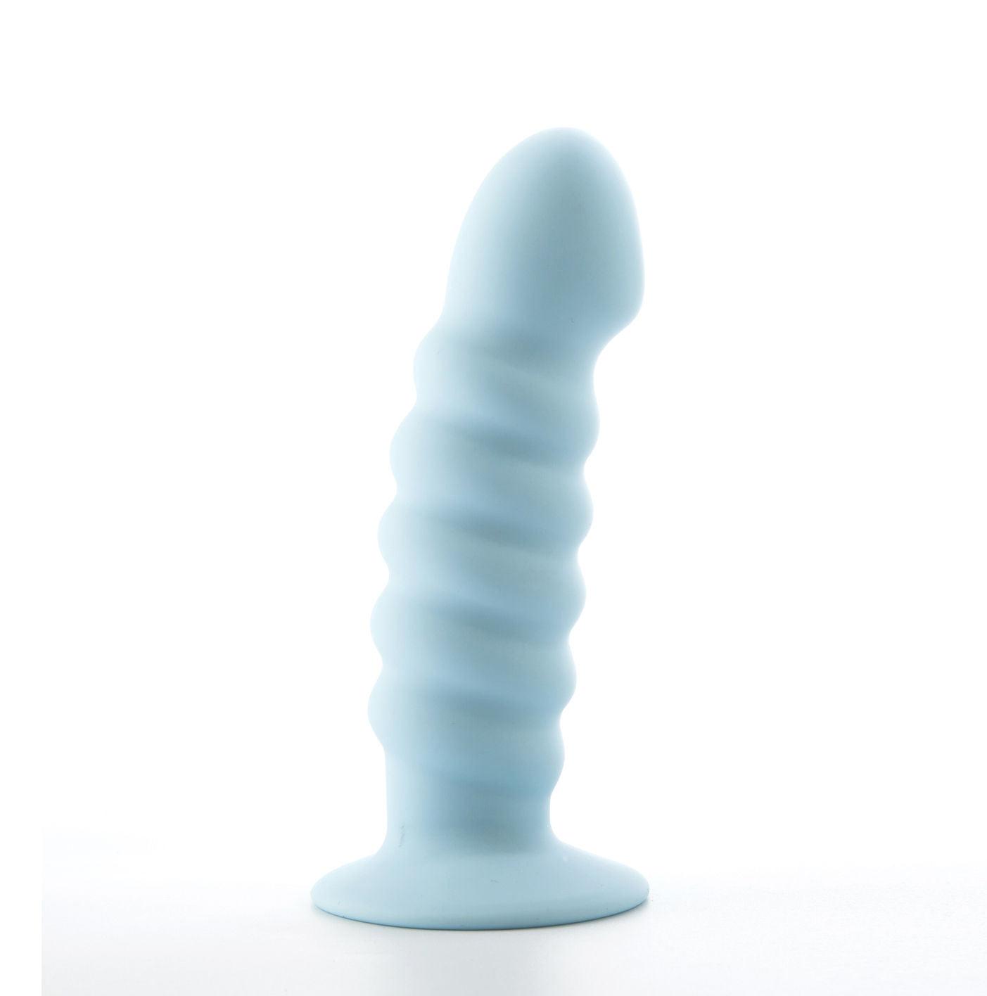 Paris Silicone Ribbed Dong - Blue - Love It Wet