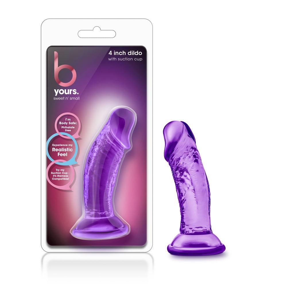 B Yours - Sweet n' Small 4 Inch Dildo With Suction Cup - Purple - Love It Wet