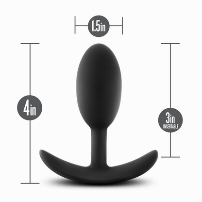 Anal Adventures - Platinum - Silicone Vibra Slim Plug -Medium - Black - Love It Wet