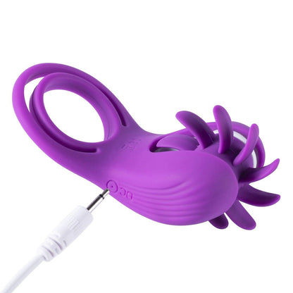 Roxy - Tongue Clit Licker and Cock Ring - Purple - Love It Wet