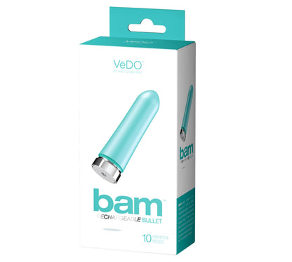 Bam Rechargeable Bullet - Tease Me Turquoise - Love It Wet