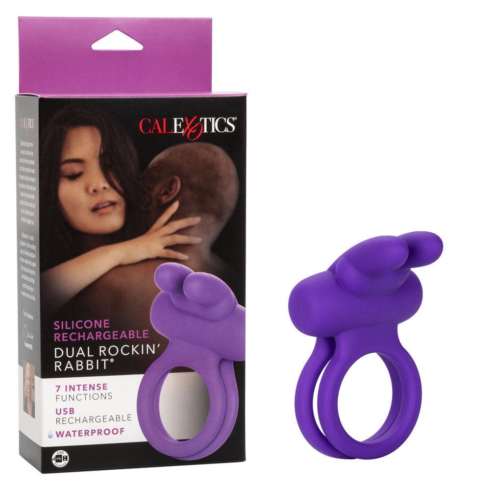 Silicone Rechargeable Dual Rockin' Rabbit Enhancer - Love It Wet