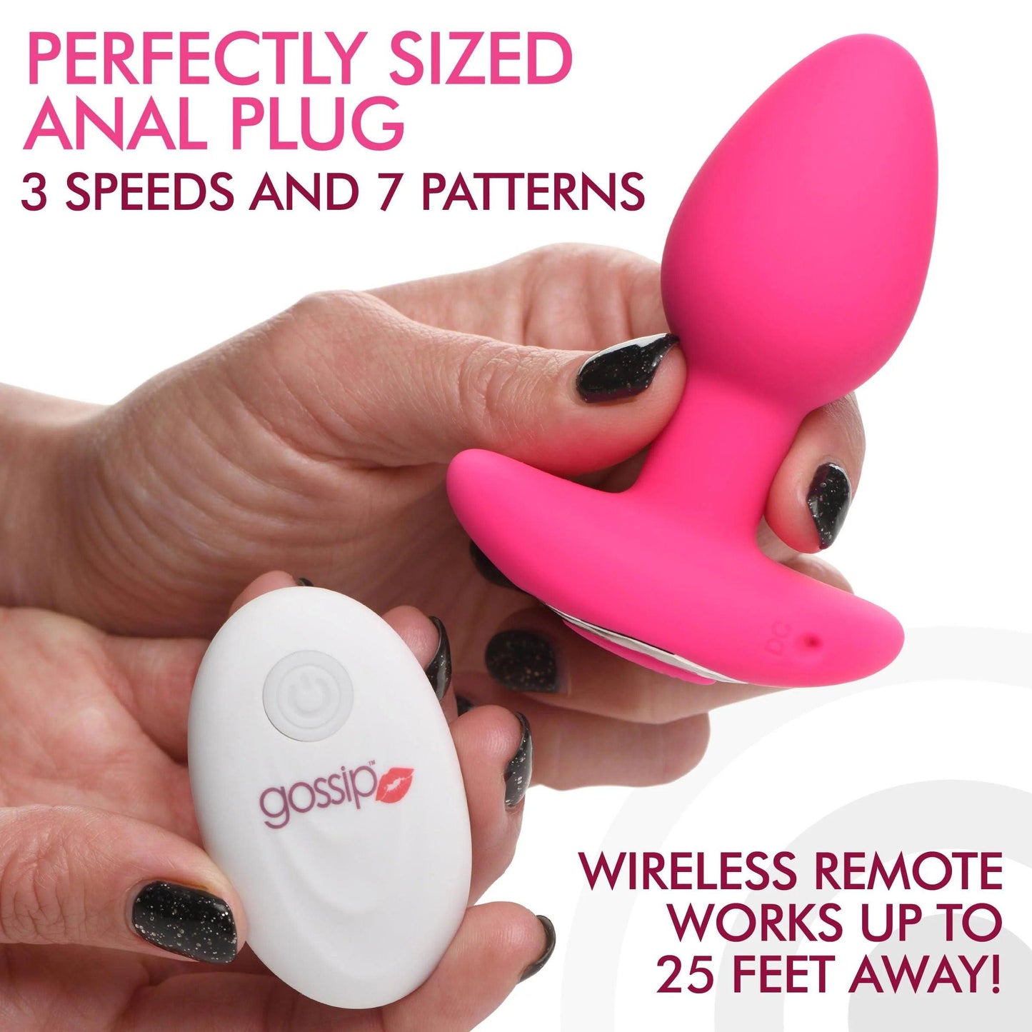 Gossip Pop Rocker 10x Vibrating Silicone Plug - Magenta - Love It Wet