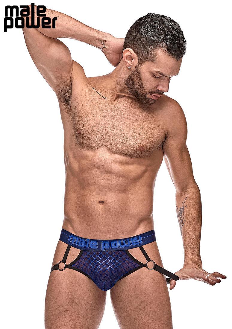 Diamond Mesh Jock Ring Navy - Love It Wet