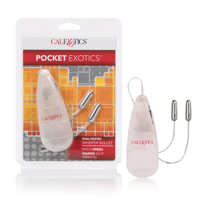 Pocket Exotics Dual Heated Whisper Bullets - Clear - Love It Wet