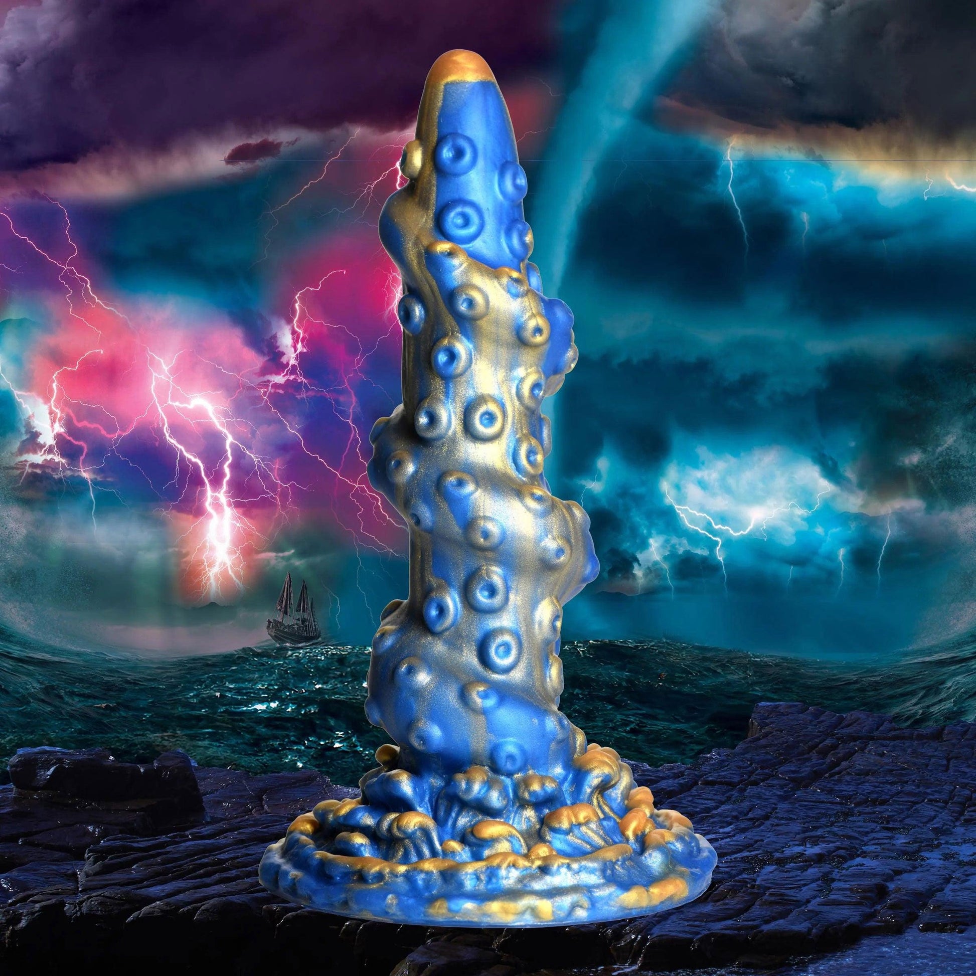 Lord Kraken Tentacled Silicone Dildo - Blue - Love It Wet