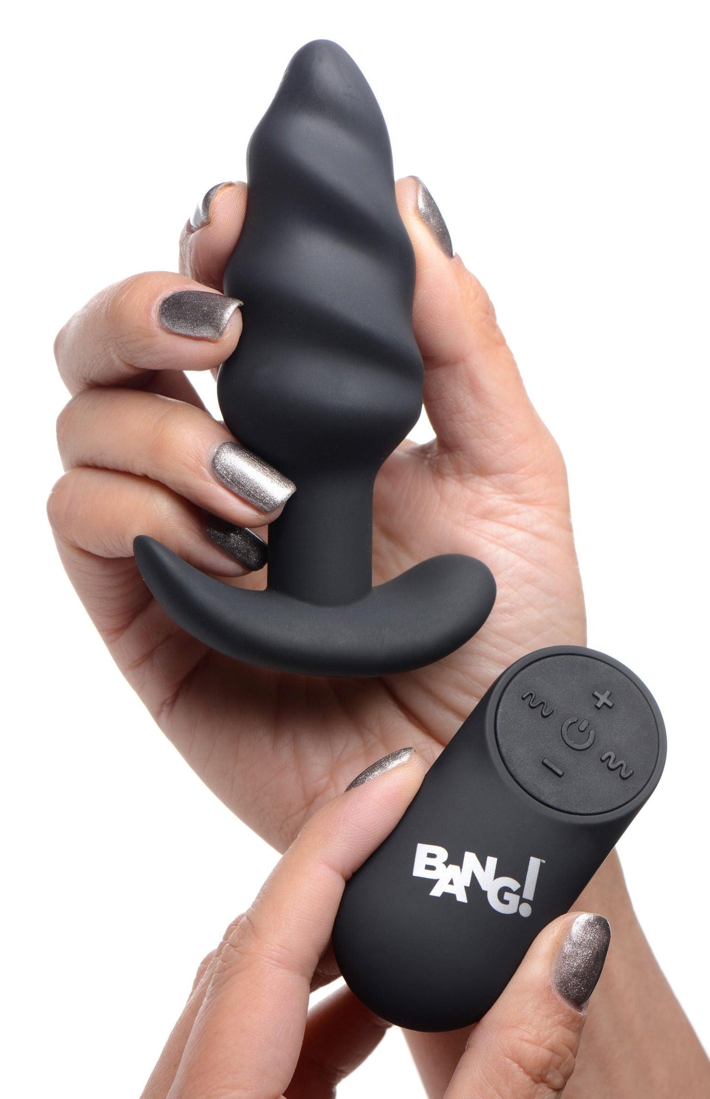 21x Silicone Swirl Plug With Remote -Black - Love It Wet