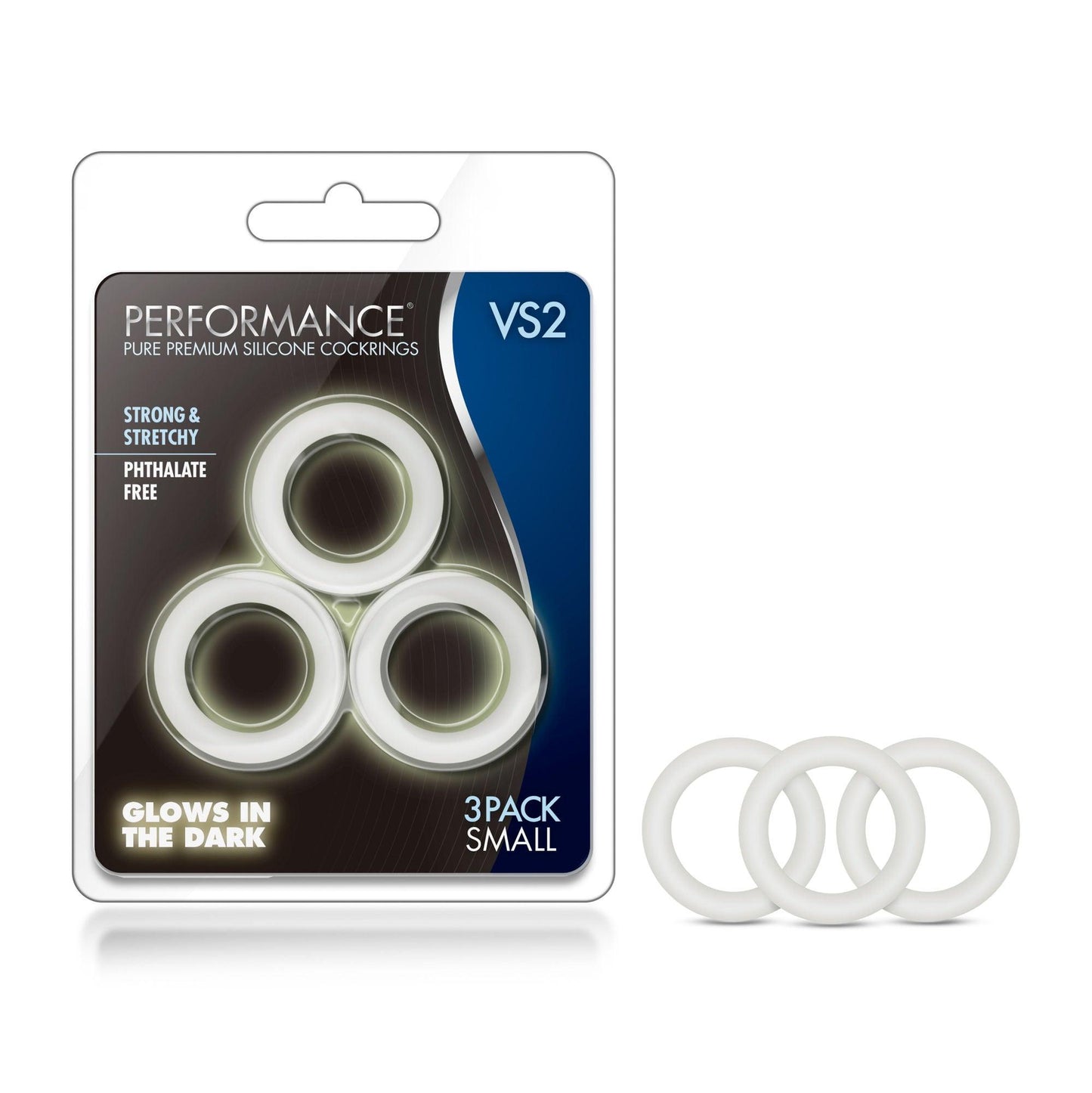 Performance - Vs2 Pure Premium Silicone Cockrings - Small - White - Love It Wet