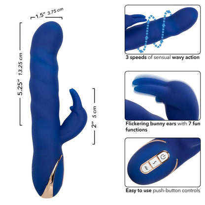 Jack Rabbit Signature Silicone Wave Motion Rabbit - Blue - Love It Wet