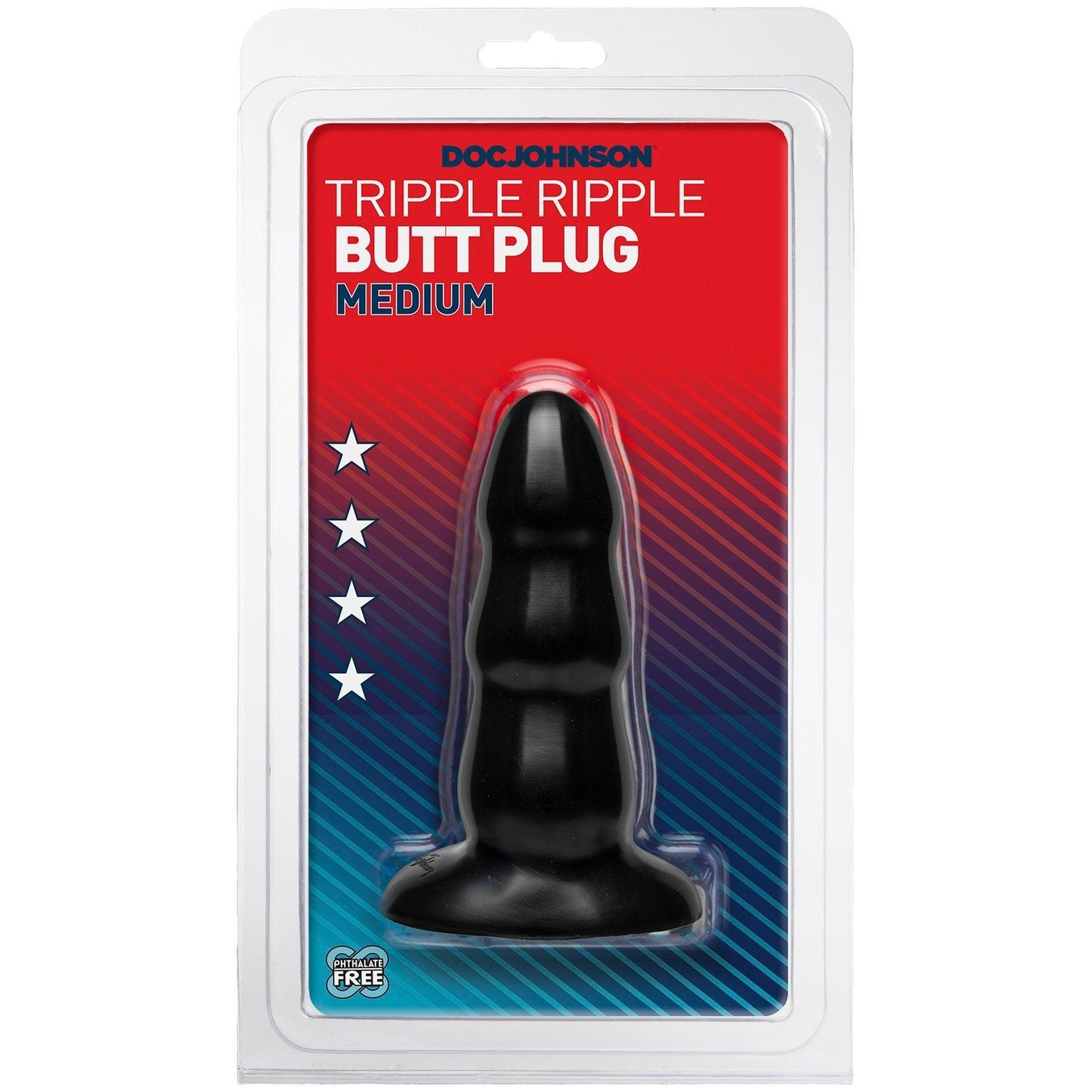 Medium Triple Ripple Butt Plug - White - Love It Wet