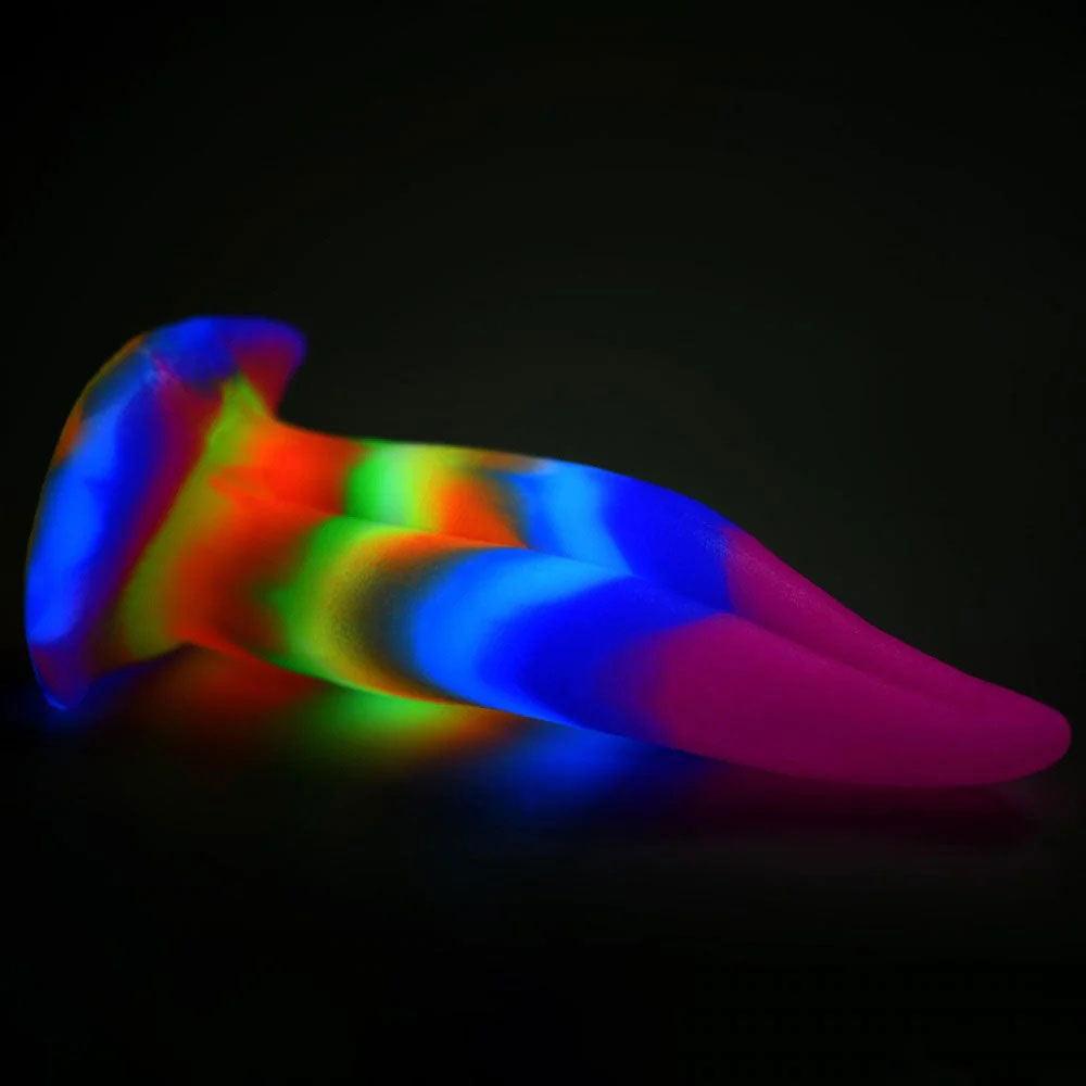 Unicorn Kiss - Unicorn Tongue - Glow-in-the-Dark - Silicone Dildo - Love It Wet