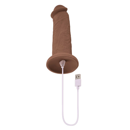 7 Inch Girthy Vibrating Dong - Light - Love It Wet