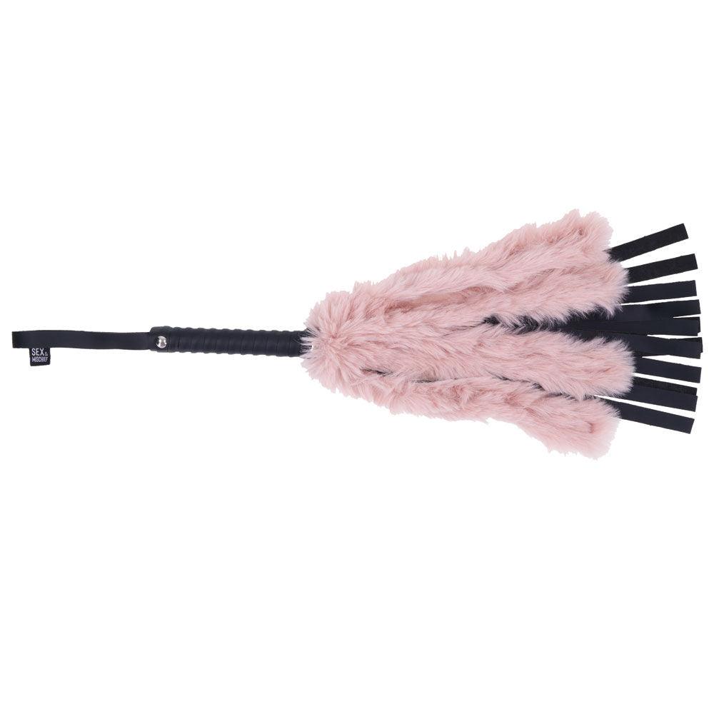 Brat Faux Fur Flogger - Pink/black - Love It Wet