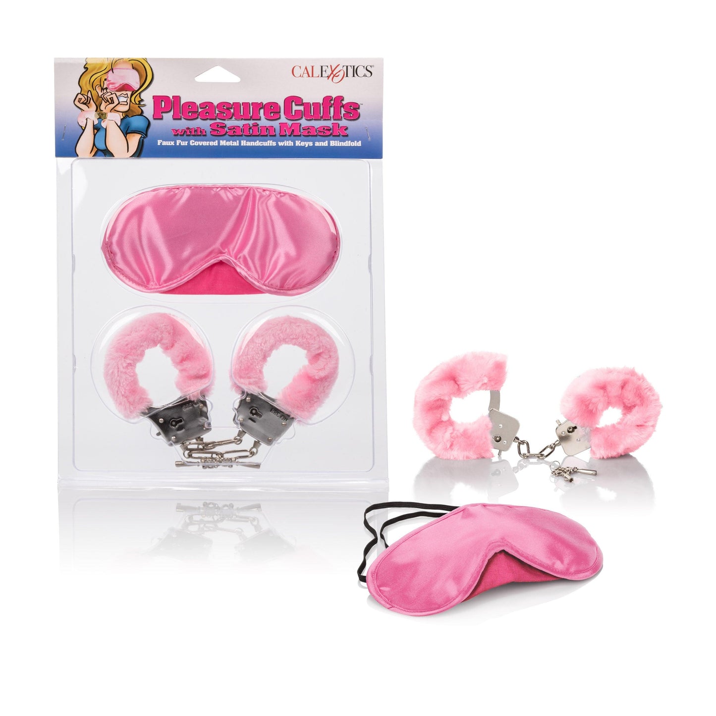 Pleasure Cuffs With Satin Mask - Love It Wet