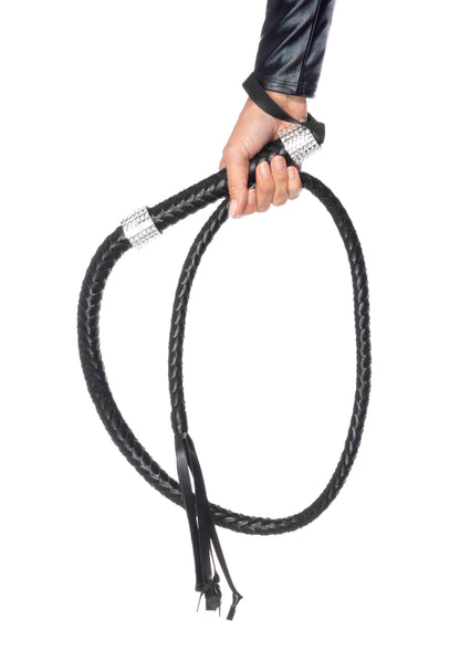 Rhinestone Handle Whip - Black - Love It Wet