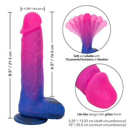 Naughty Bits Ombre Hombre XL Vibrating Dildo - - Pink/purple - Love It Wet