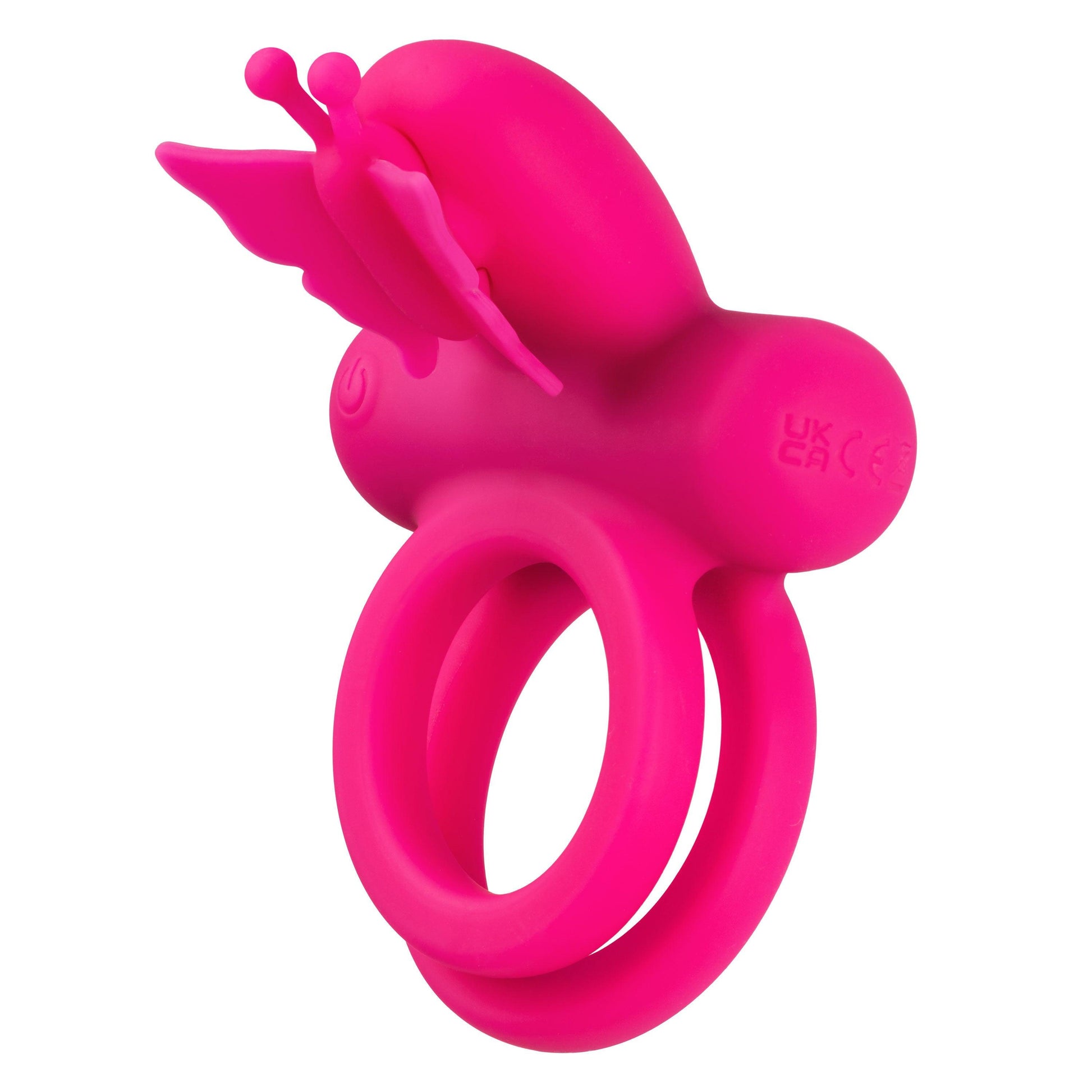 Silicone Rechargeable Dual Butterfly Ring - Pink - Love It Wet