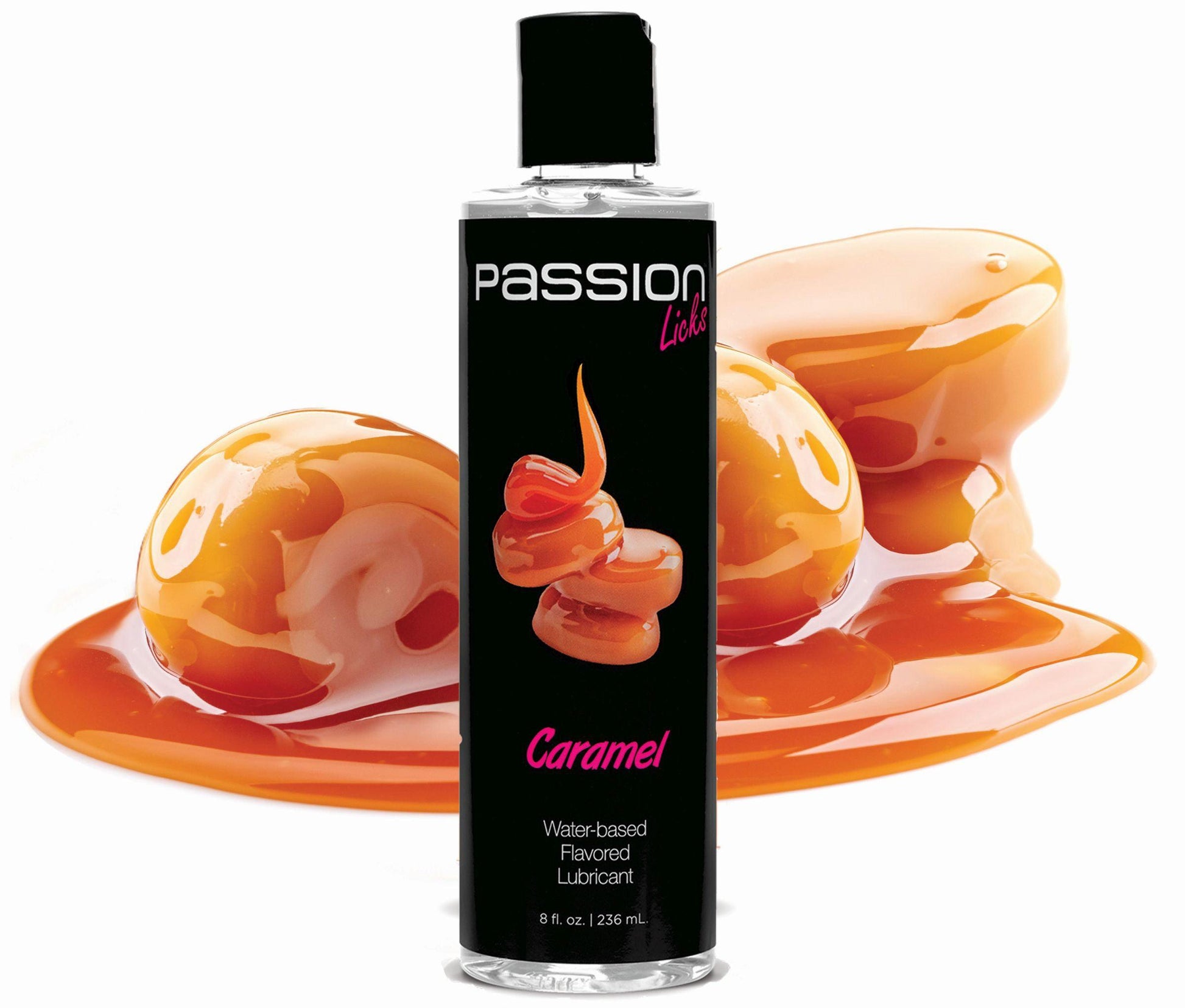 Passion Licks Caramel Water Based Flavored Lubricant 8 Oz - Love It Wet