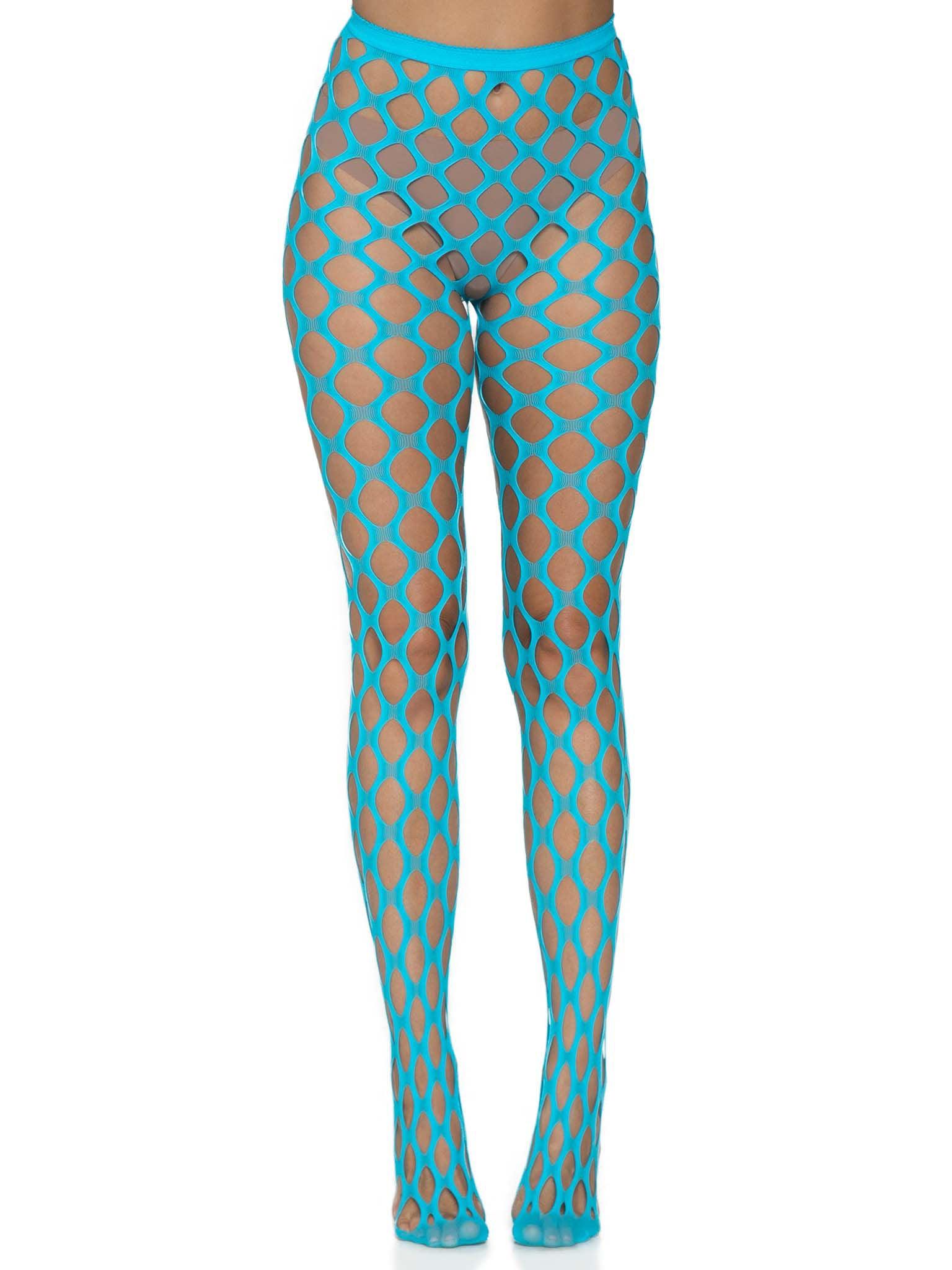 Jumbo Pothole Net Tights - Neon Blue - One Size - Love It Wet