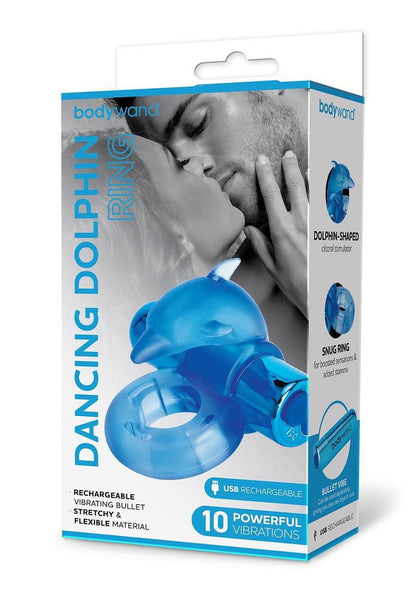 Bodywand Rechargeable Dancing Dolphin Ring - Blue - Love It Wet