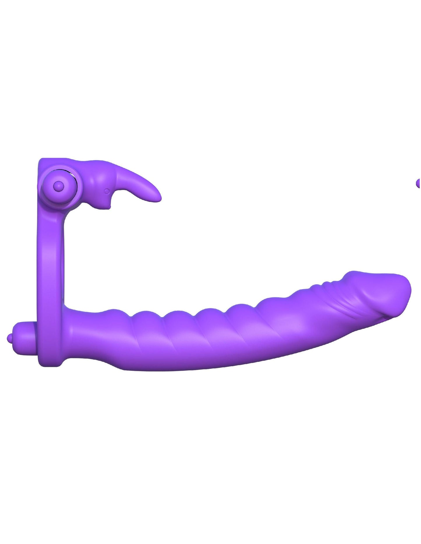 Fantasy C-Ringz Silicone Double Penetrator Rabbit - Purple - Love It Wet