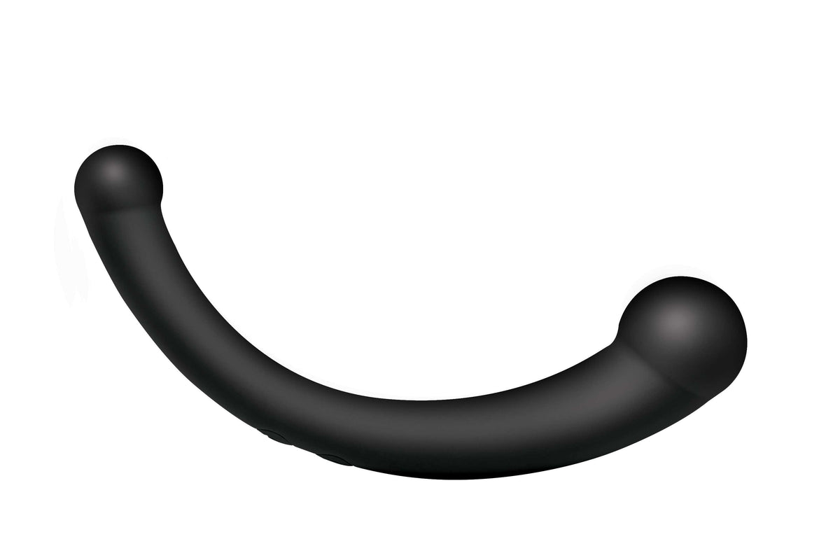 10x Vibra-Crescent Silicone Dual Ended Dildo - Black - Love It Wet
