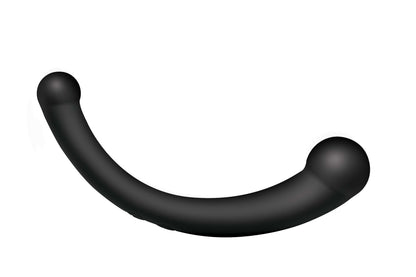 10x Vibra-Crescent Silicone Dual Ended Dildo - Black - Love It Wet