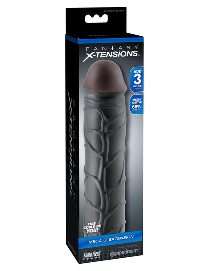 Fantasy X-Tension Mega 3-Inch Extension - Black - Love It Wet