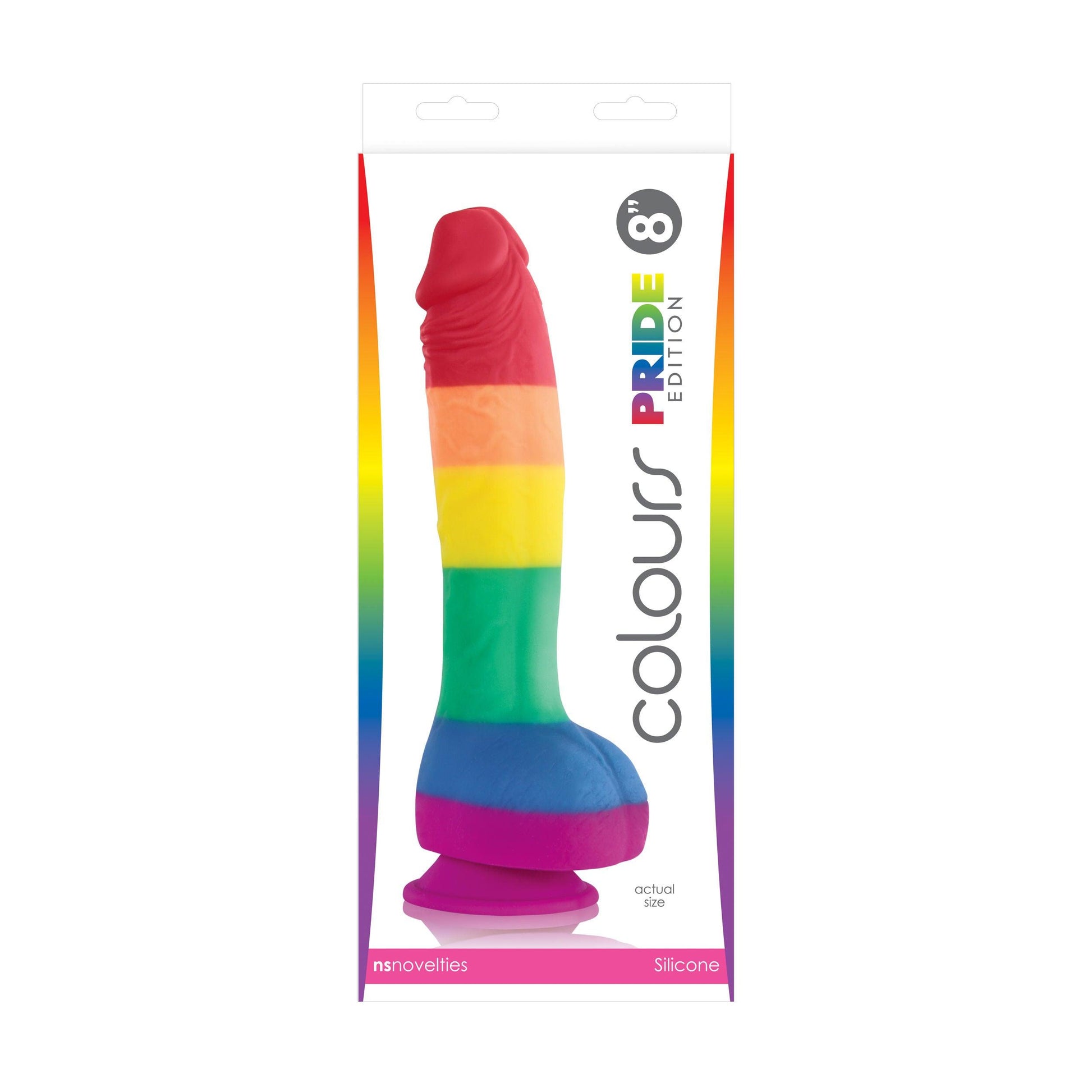 Colours Pride Edition - 8 Inch Dong - Rainbow - Love It Wet