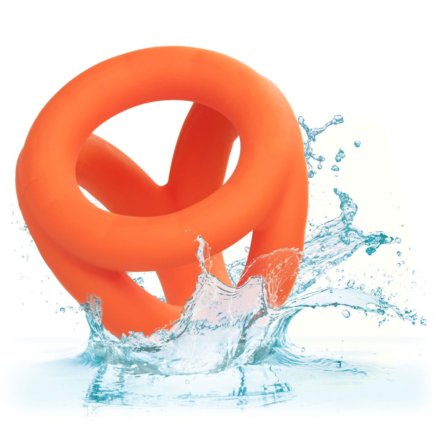 Alpha Liquid Silicone Tri-Ring - Orange Orange - Love It Wet