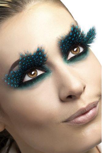 Large Aqua Dots Feather Eyelashes - Love It Wet