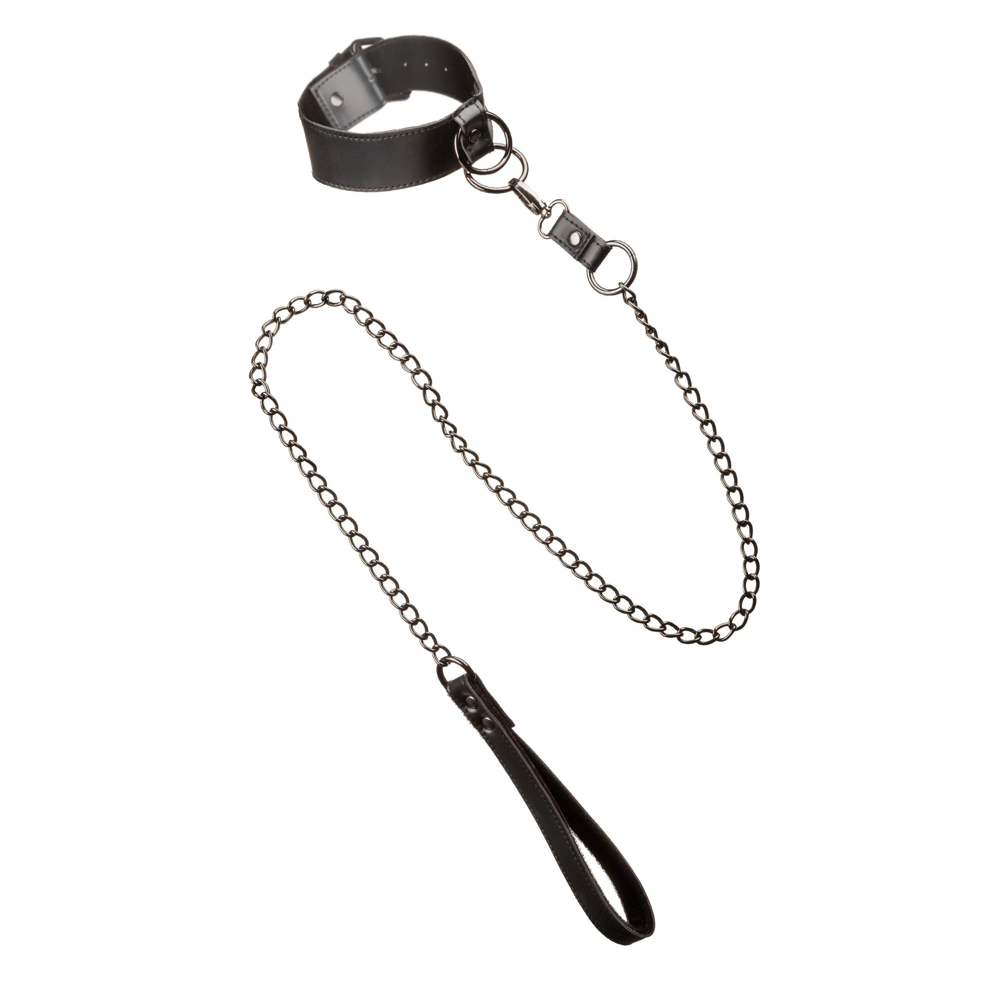 Euphoria Collection Collar With Chain Leash - Black - Love It Wet