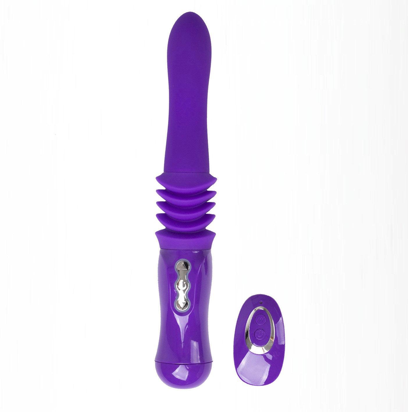 Monroe USB Rechargeable Silicone Thrusting Portable Love Machine - Purple - Love It Wet