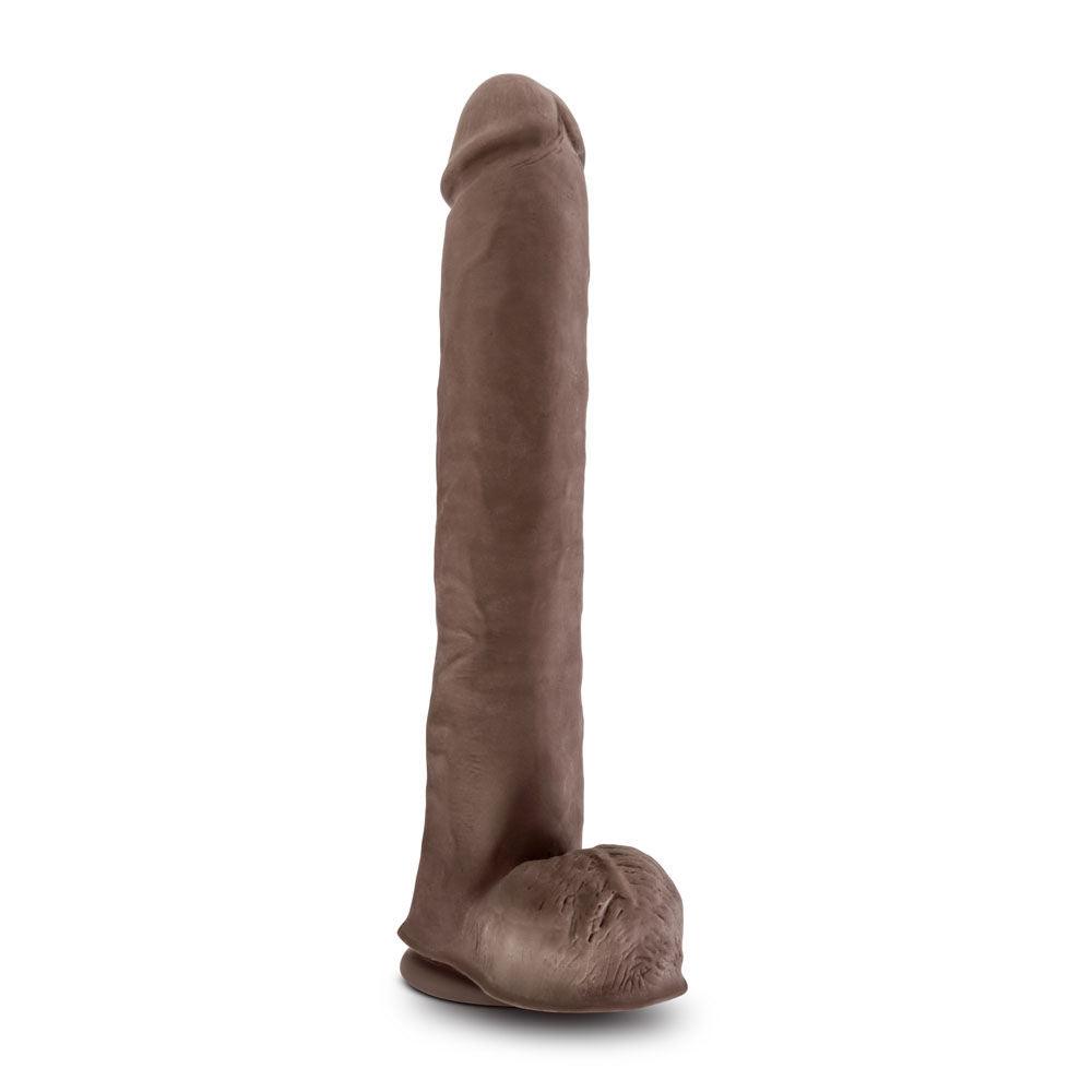 Au Naturel - Daddy - 14 Inch Sensa Feel Dual Density Dildo - Chocolate - Love It Wet