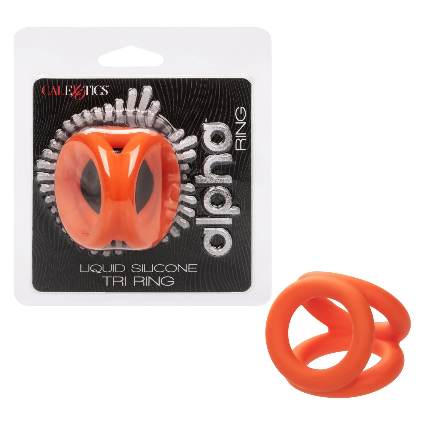 Alpha Liquid Silicone Tri-Ring - Orange Orange - Love It Wet