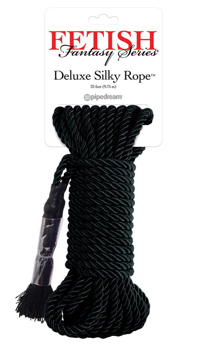 Fetish Fantasy Series Deluxe Silky Rope - Black - Love It Wet