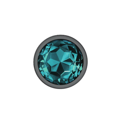 Cheeky Charms-Gunmetal Metal Butt Plug- Round-Teal-Large - Love It Wet