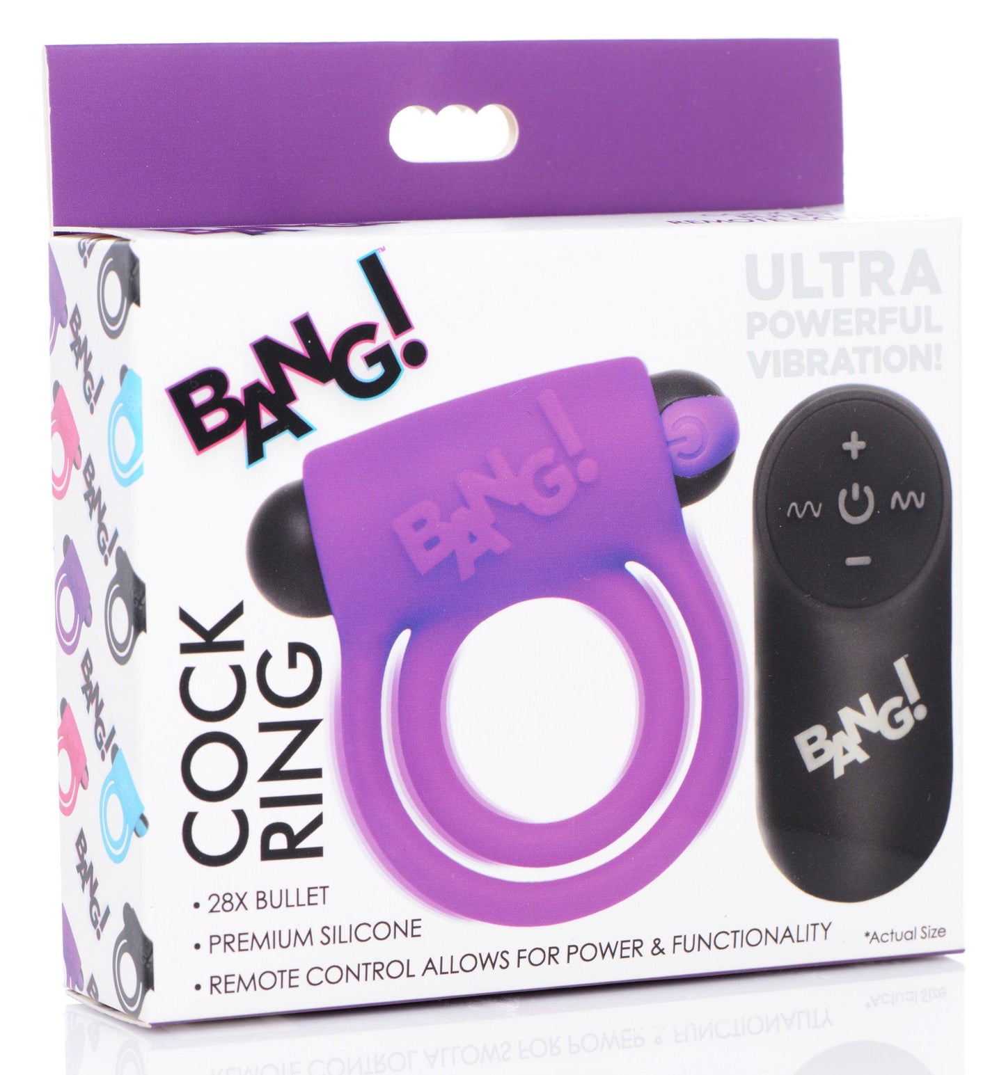 Bang - Silicone Cock Ring and Bullet With Remote Control - Black - Love It Wet