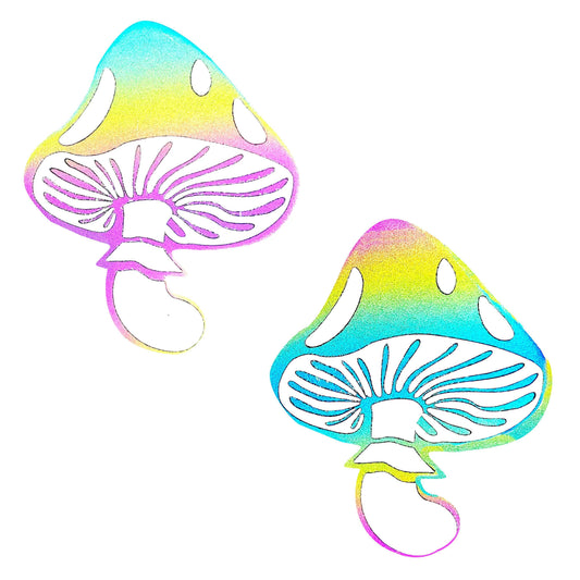 Rainbow Reflective Toadstool Nipple Cover Pasties - Love It Wet