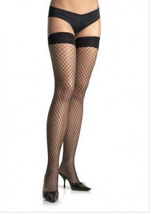 Spandex Industrial Net Thigh Highs - Black - Love It Wet