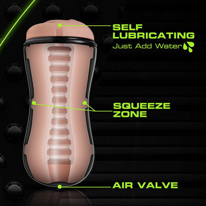 M for Men - Soft and Wet - Pussy With Pleasure Ridges and Orbs - Self Lubricating Stroker Cup - Vanilla - Love It Wet
