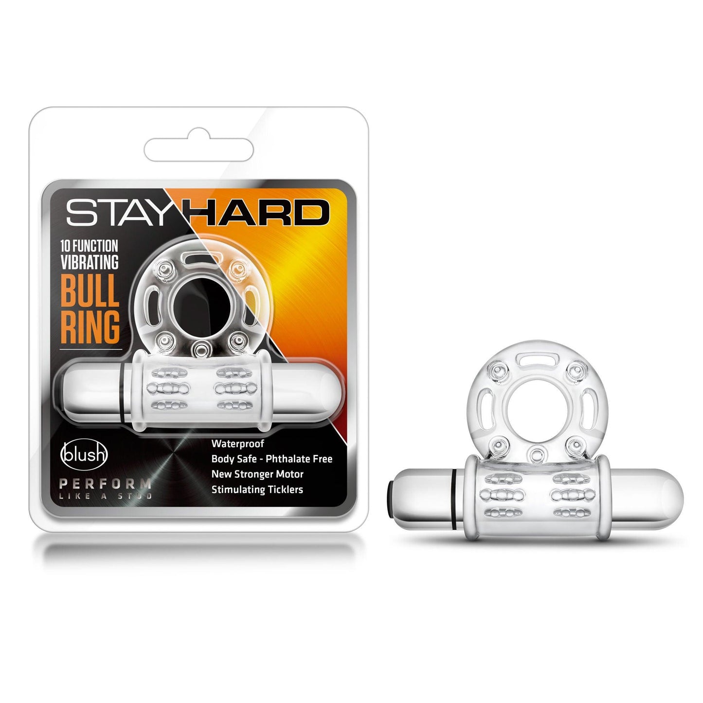 Stay Hard 10 Function Vibrating Bull Ring - Blue - Love It Wet